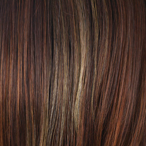 Razberry Ice R - Rooted Dark Auburn w/ Medium Auburn Base w/ Copper and Strawberry Blonde Highlights